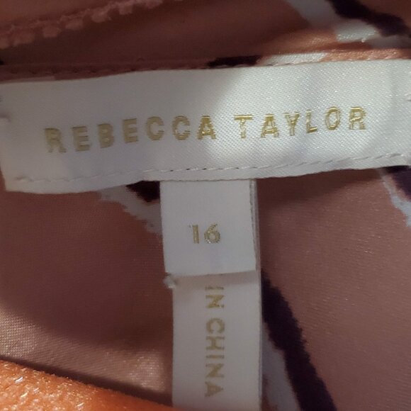 Rebecca Taylor 100% Pink Striped Silk Sleeveless Blouse, 16 - Picture 5 of 6